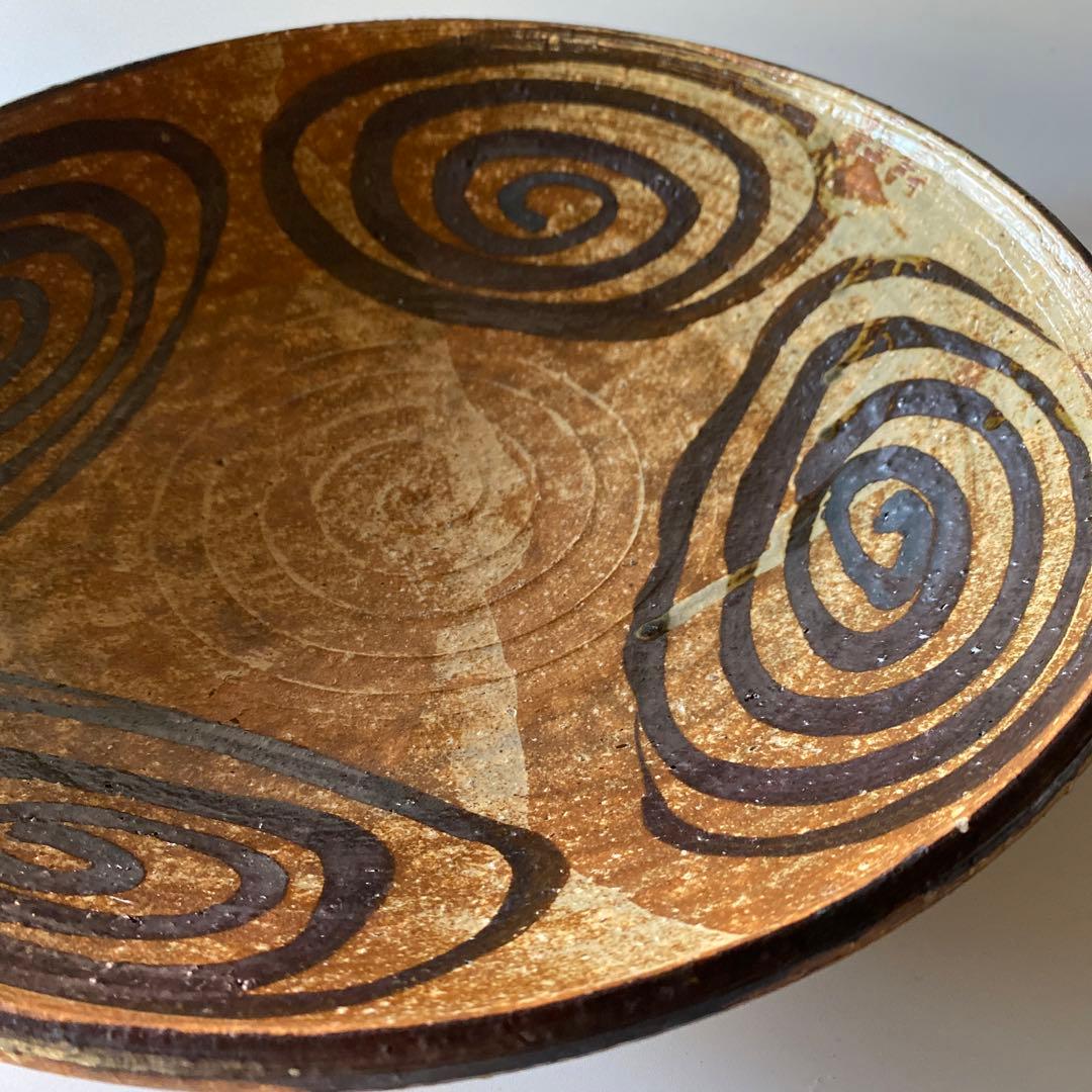 森岡嘉祥 共箱つき 馬の眼皿 大皿 京焼茶陶大家