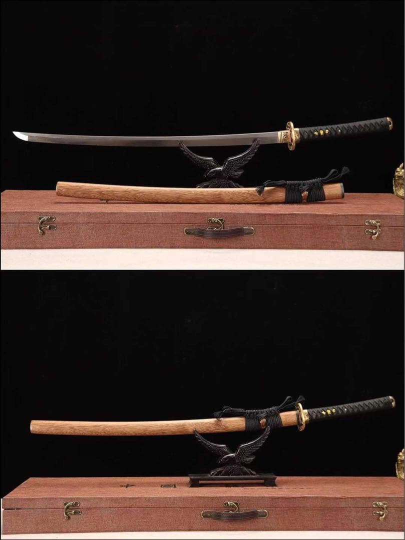 打刀 脇差 短刀 3点セット カリン木製鞘 武具 舞踊刀 古兵器