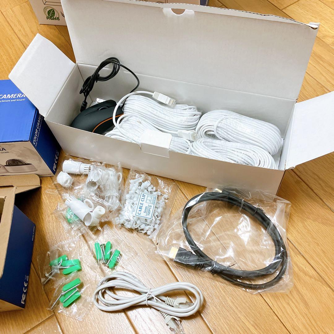 800万画素対応　防犯カメラ屋外 poe 人体&車両検知機能 3TBHDD内蔵