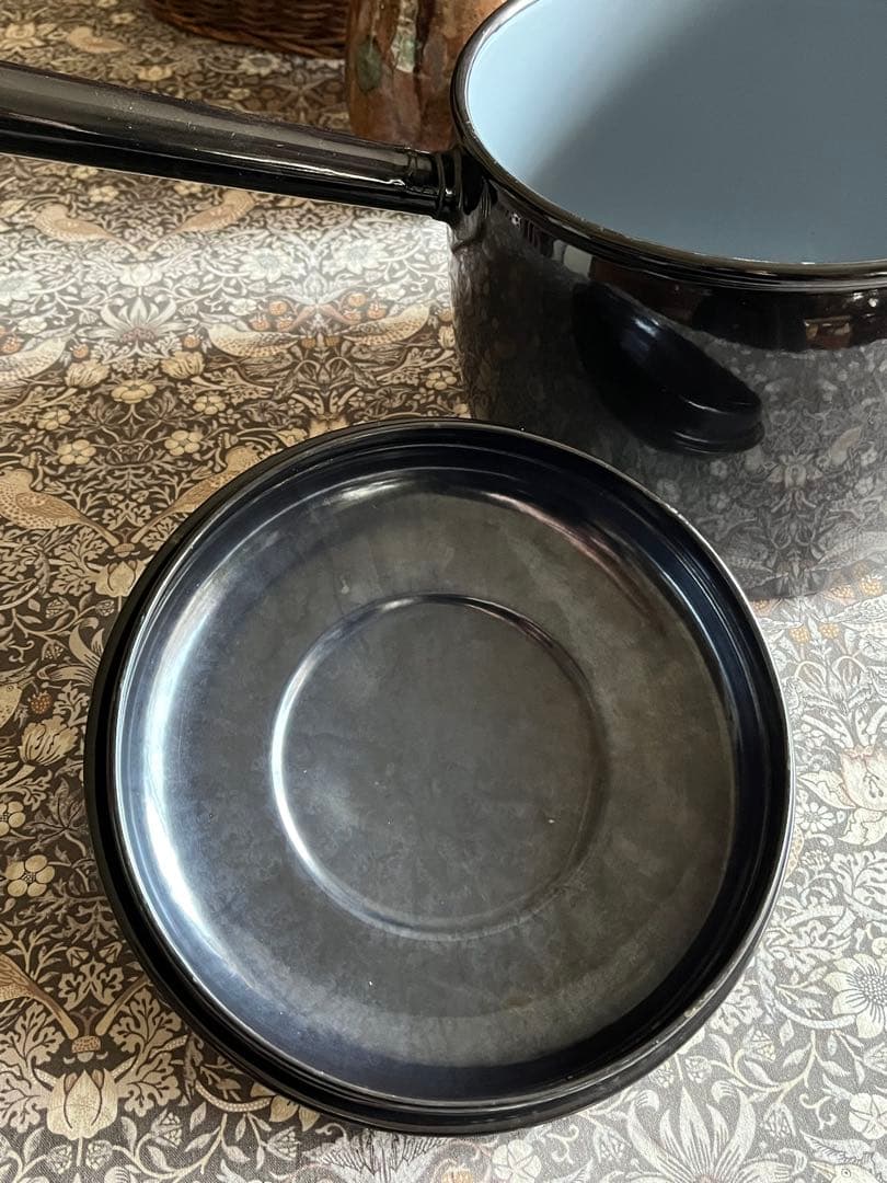 イギリス　アンティーク　JUDGE WARE ホーロー　ソースパン　鍋　エナメル