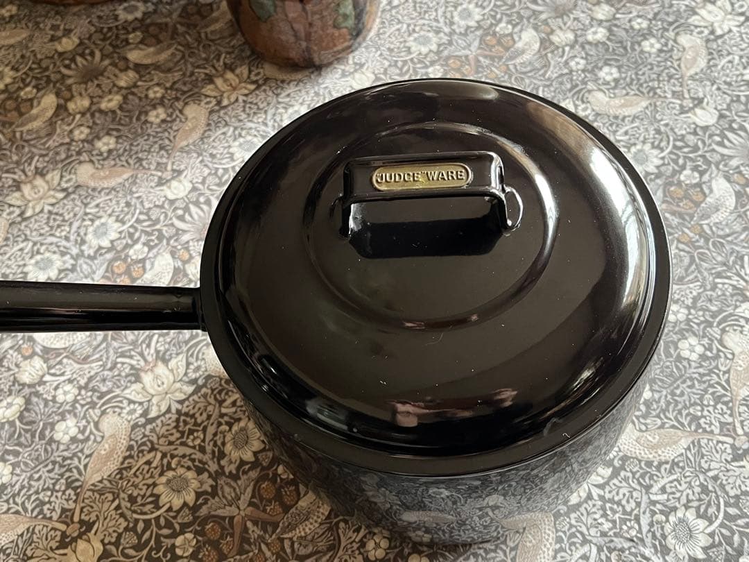 イギリス　アンティーク　JUDGE WARE ホーロー　ソースパン　鍋　エナメル