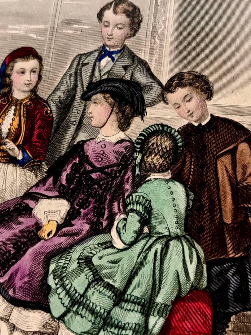 フランスアンティーク 19世紀の雑誌 Le Bon Ton 挿絵版画 ヘロイーズ