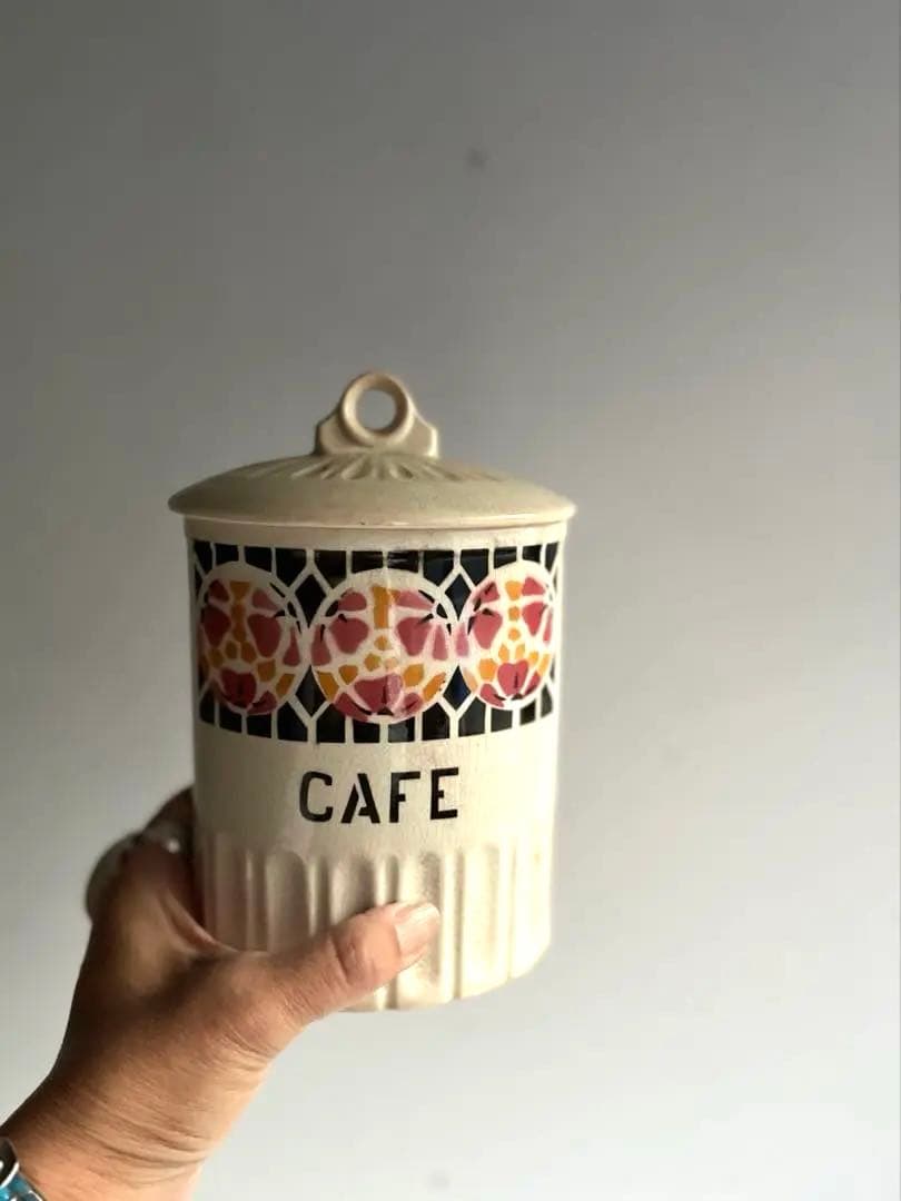 994 フランスアンティーク ステンシル模様のキャニスター セット 蚤の市 パリ