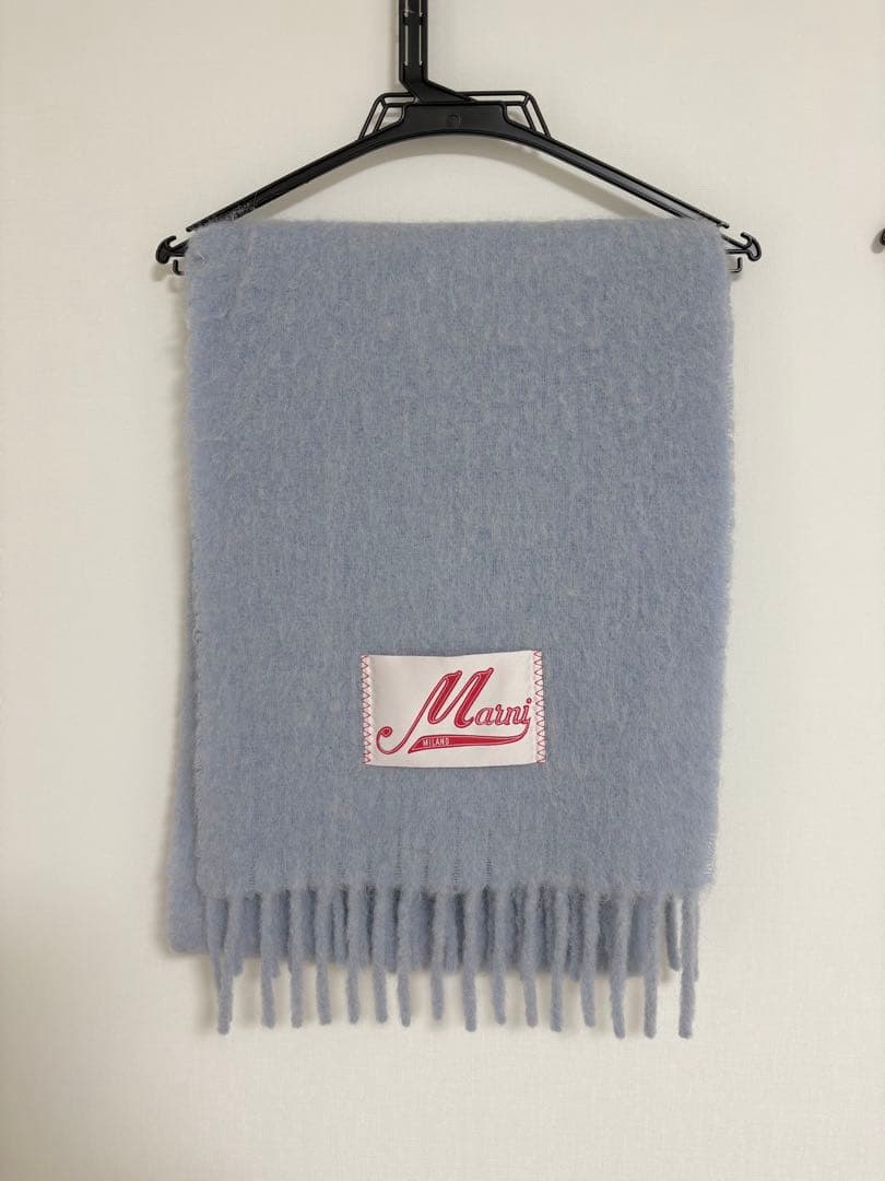 Manni ライトブルー アルパカスカーフ