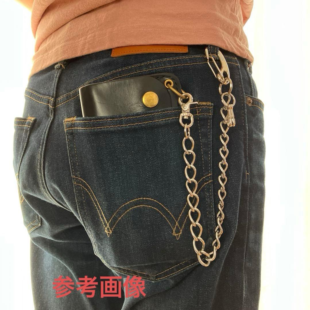 [ハンドメイド]トラッカーウォレット 2層 国産牛革 ウォレットチェーンセット