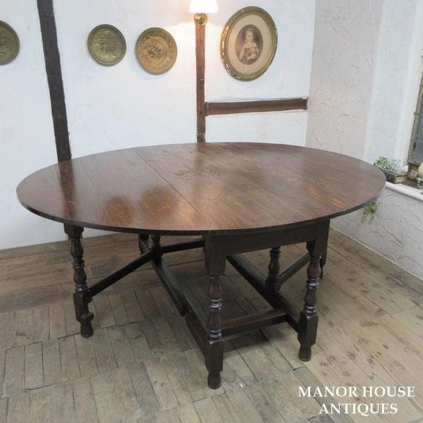 イギリス アンティーク 家具 大きな ゲートレッグテーブル 英国 6157e