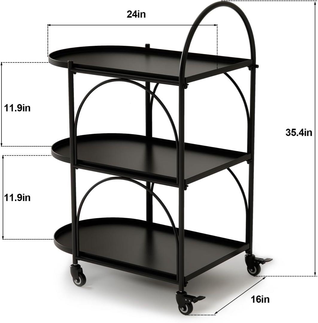 『訳あり』3段 バーカート キャスター付き 収納 ワゴン