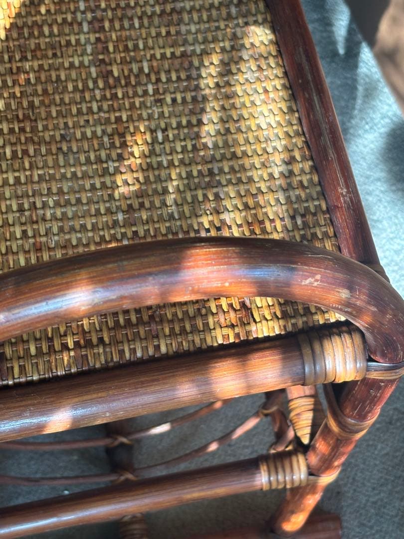 ラタン マガジンラック ブラウン　ヴィンテージ