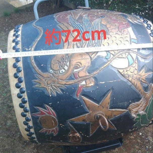 和太鼓　龍　彫刻　大型　直径約60cm　大太鼓