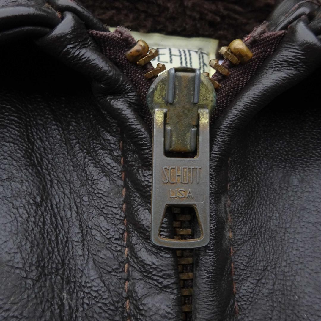 希少Schott ショット652H馬革ホースハイドライダーストラッカー襟付き42