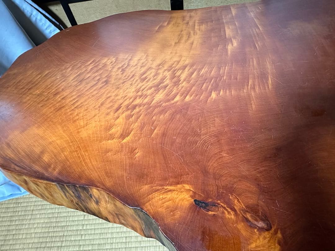 美品！希少⭐︎けやき　欅1枚板　ローテーブル　レトロ　アンティーク　ダイニング