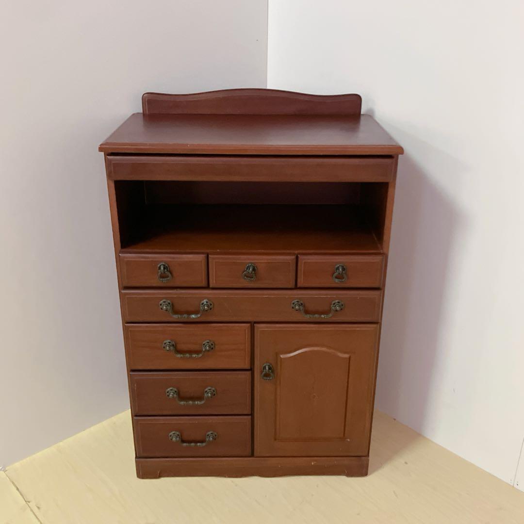キャスター付き　電話台、FAX台 キャビネット サイドチェスト　サイドラック