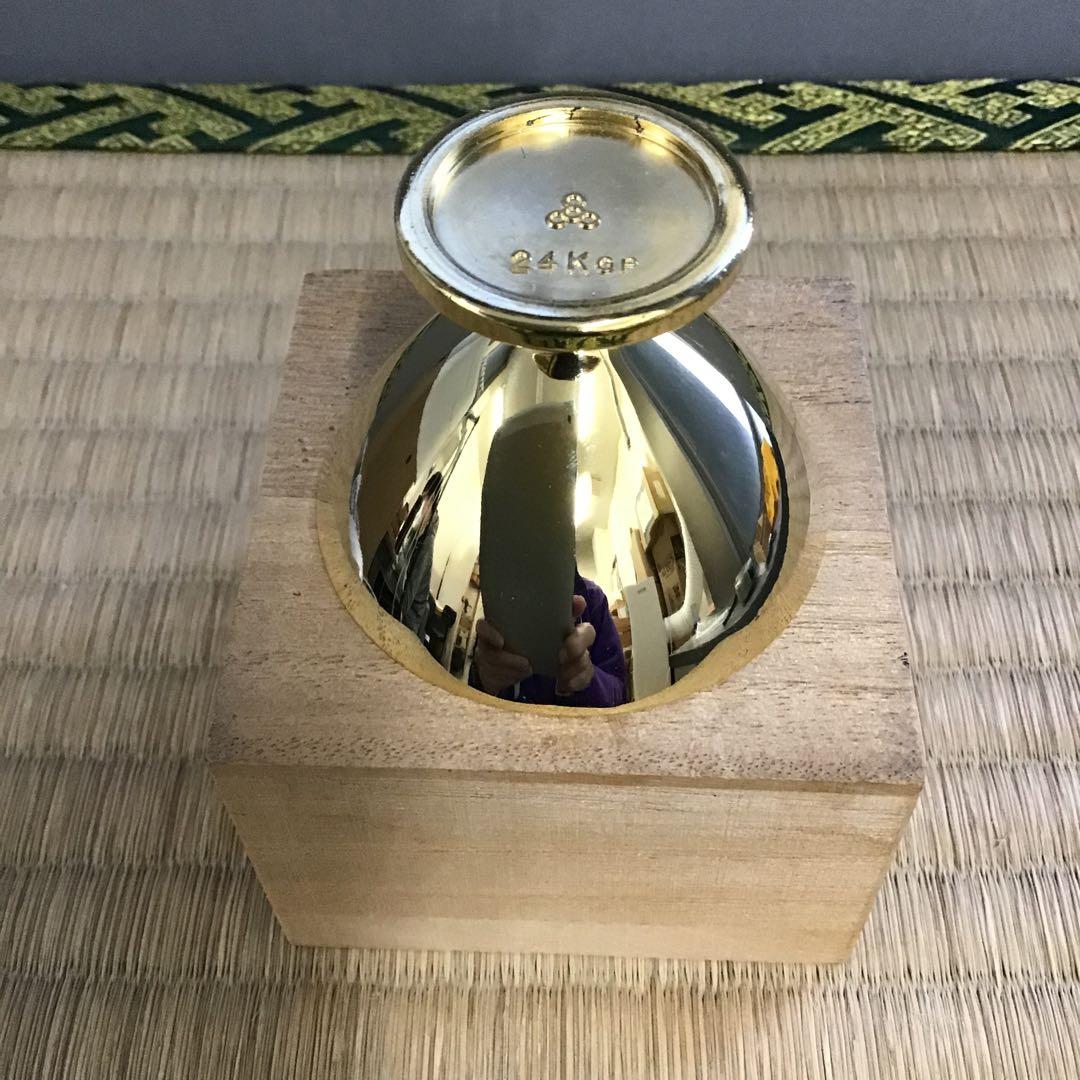 骨董品　酒器　名古屋市　区政協力委員　24KGP 金杯　栞　共箱　S1052KP