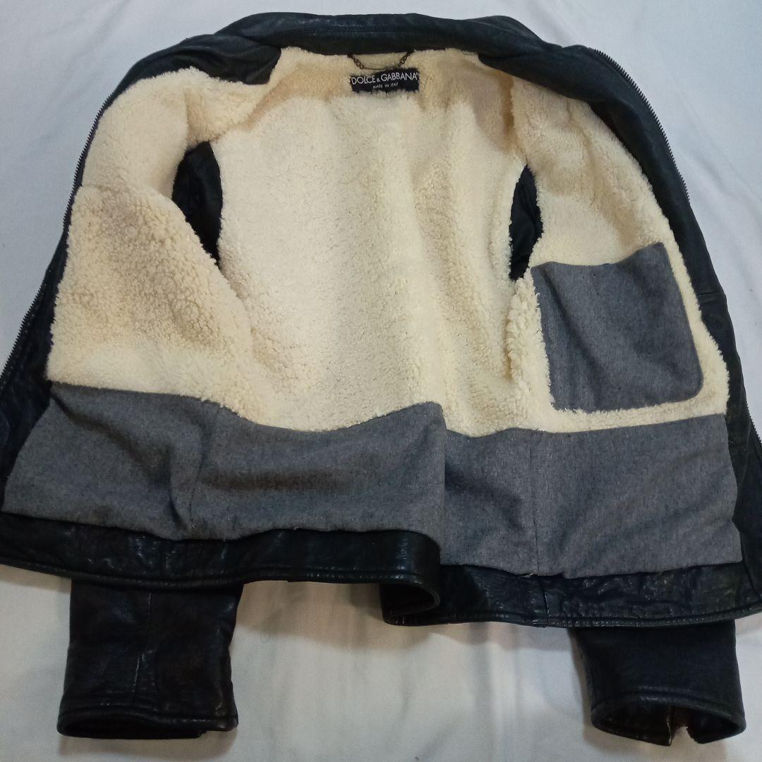 Dolce & Gabbana レザーシングルライダースジャケット