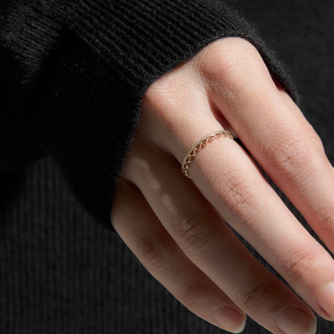 Jewel closet by L&co K10 レイヤードリング　9号ミル打ち