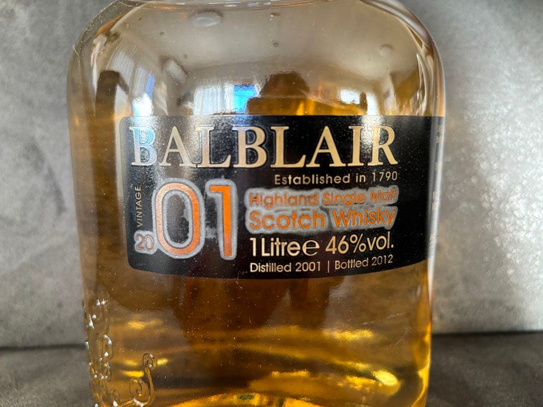 スコッチウイスキー　バルブレア　2001年　蒸留
