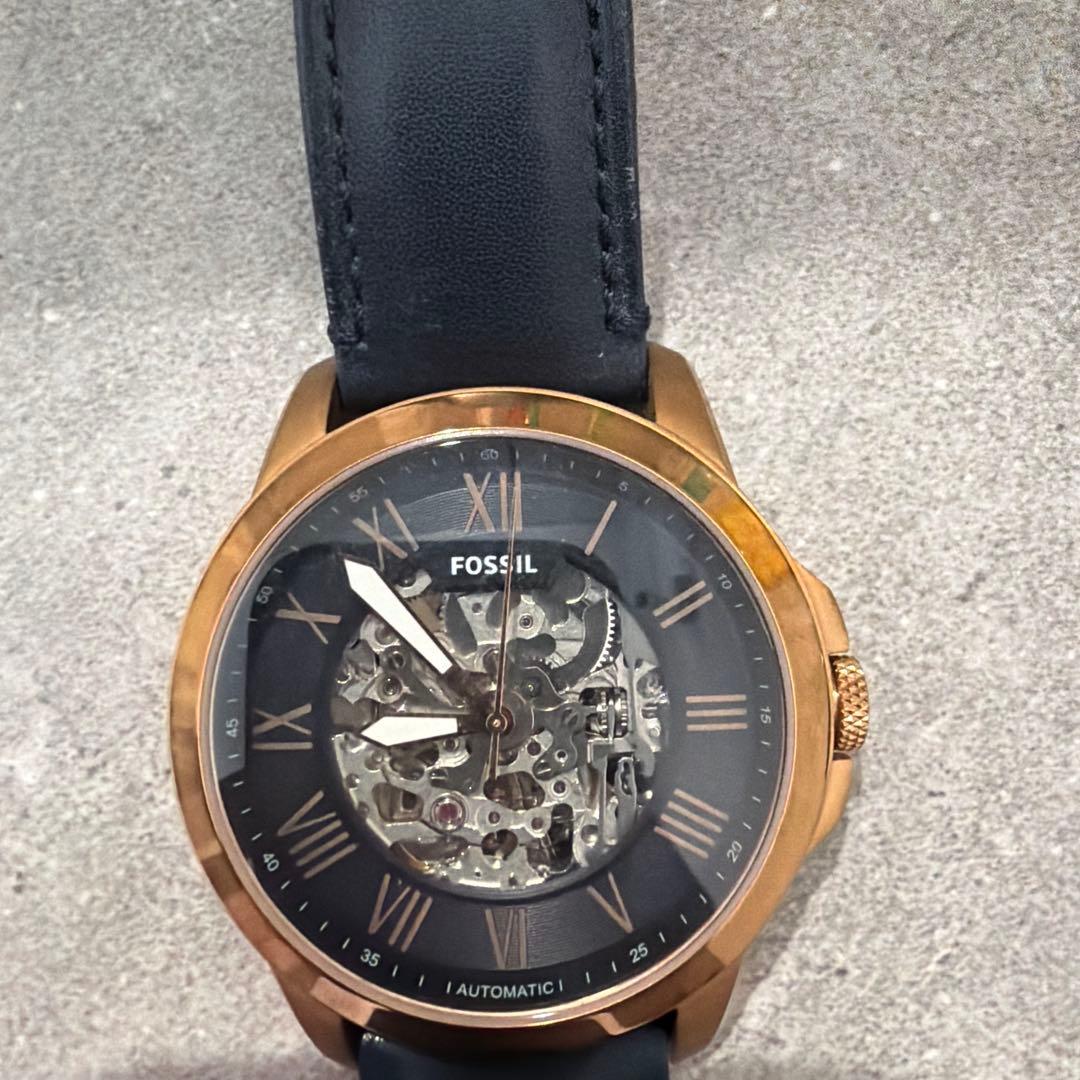 FOSSIL 自動巻き時計 スケルトンダイヤル