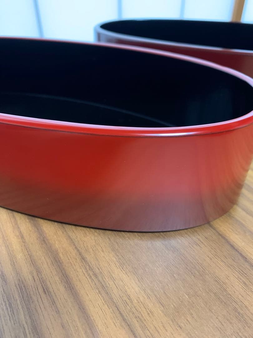 輪島塗重箱 二段　楕円グラデーション