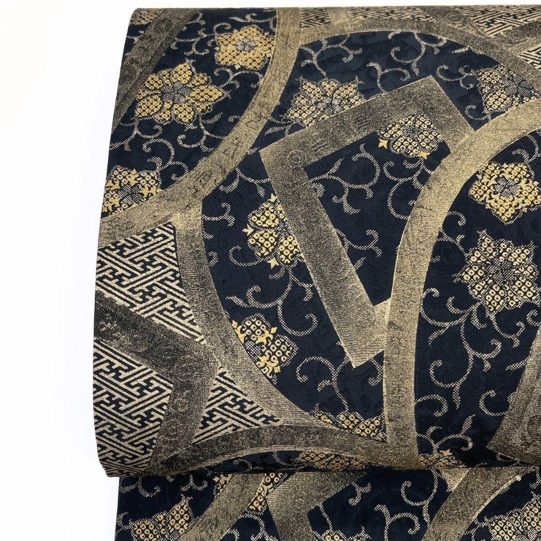 袋帯　一期一会　紗綾形　菱模様　唐花模様　着物　083a p