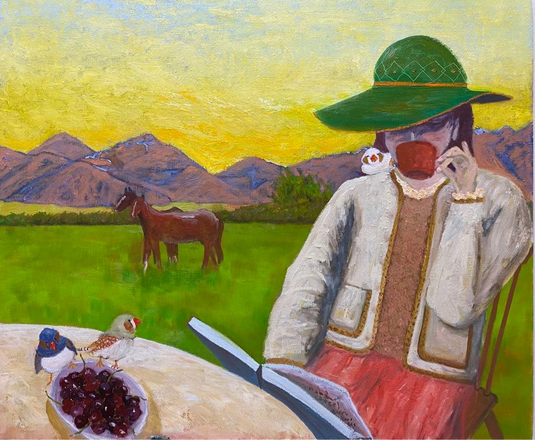 読書する女性 F20 油彩画 人物画 風景画 絵画