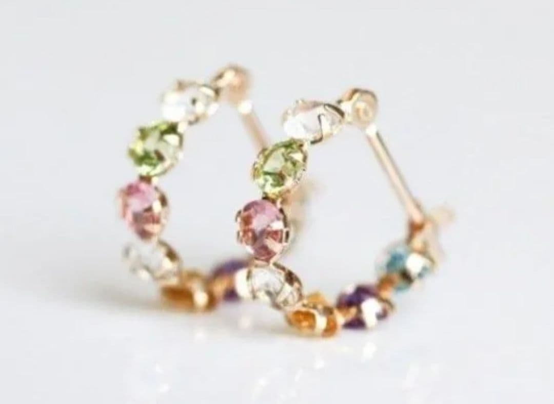 匿名配送♥キュイキュイ♥K10マルチカラースナップフープピアス