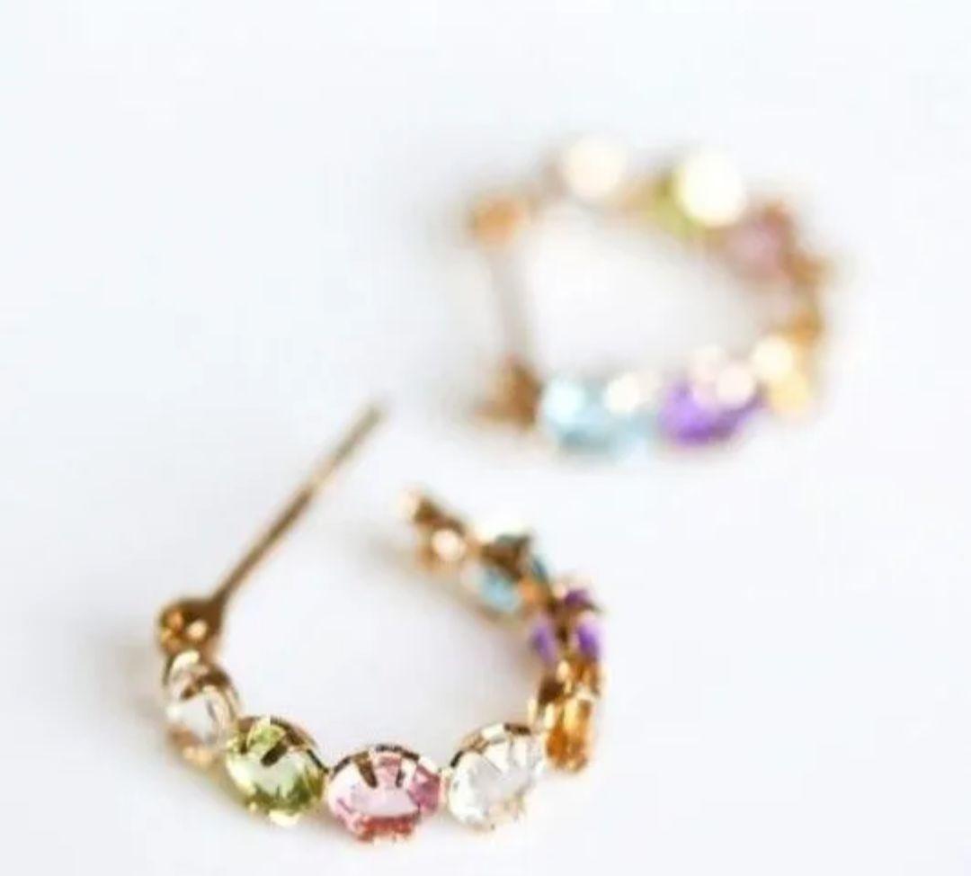 匿名配送♥キュイキュイ♥K10マルチカラースナップフープピアス