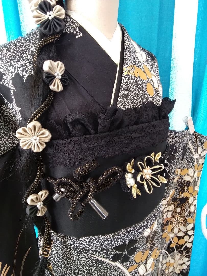 振袖フルセット、正絹振袖成人式、重ね衿、帯揚げ帯締め、西陣袋帯、襦袢、ガード加工