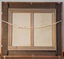 【真作】絵画　油彩10号　湖畔と雪山　静謐な自然美あふれる風景画　Y51