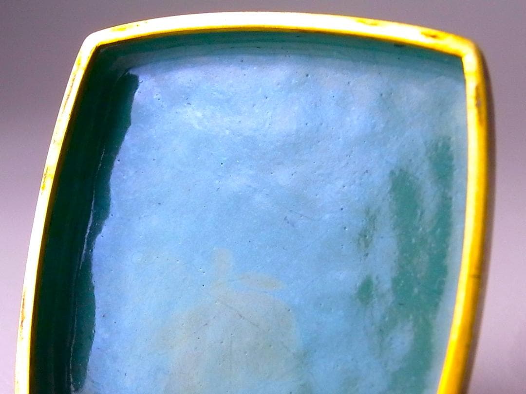 【 E456 】 美しき超名品　明治期尾張七宝上手作　黄銅線鳳凰文脚付き小物入れ