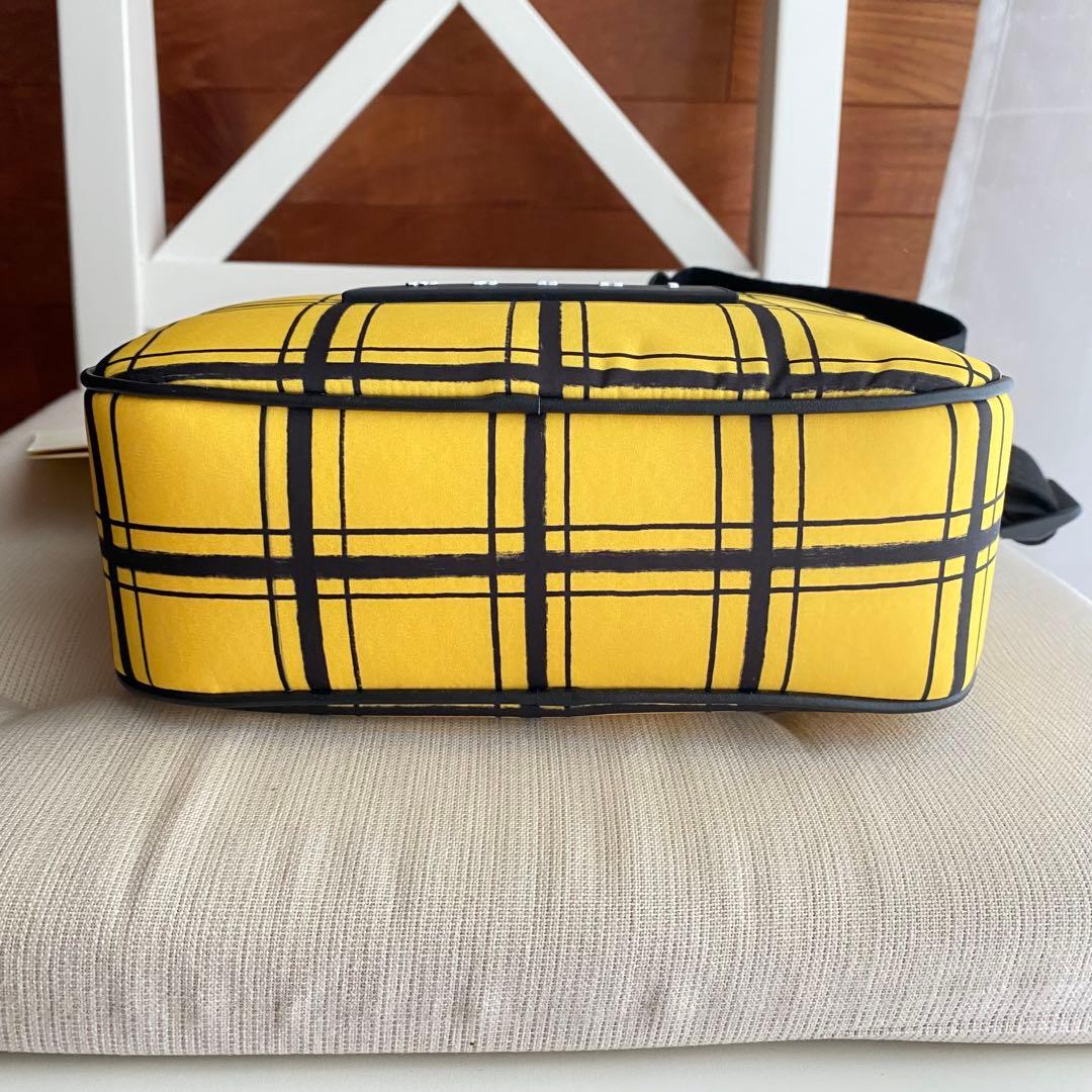 【MARNI】マルニ イエローチェック ナイロンパフ カメラバッグ ショルダー