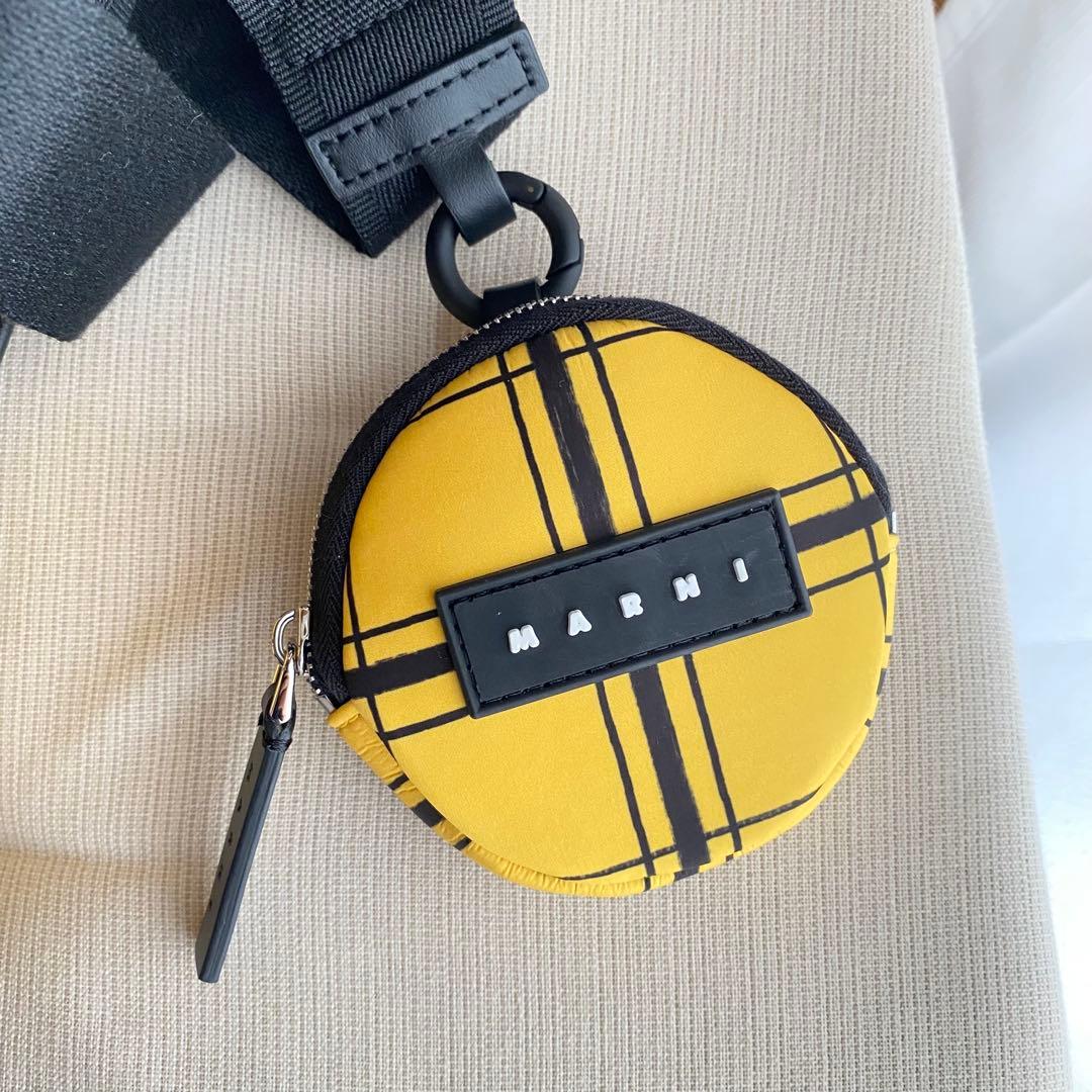 【MARNI】マルニ イエローチェック ナイロンパフ カメラバッグ ショルダー