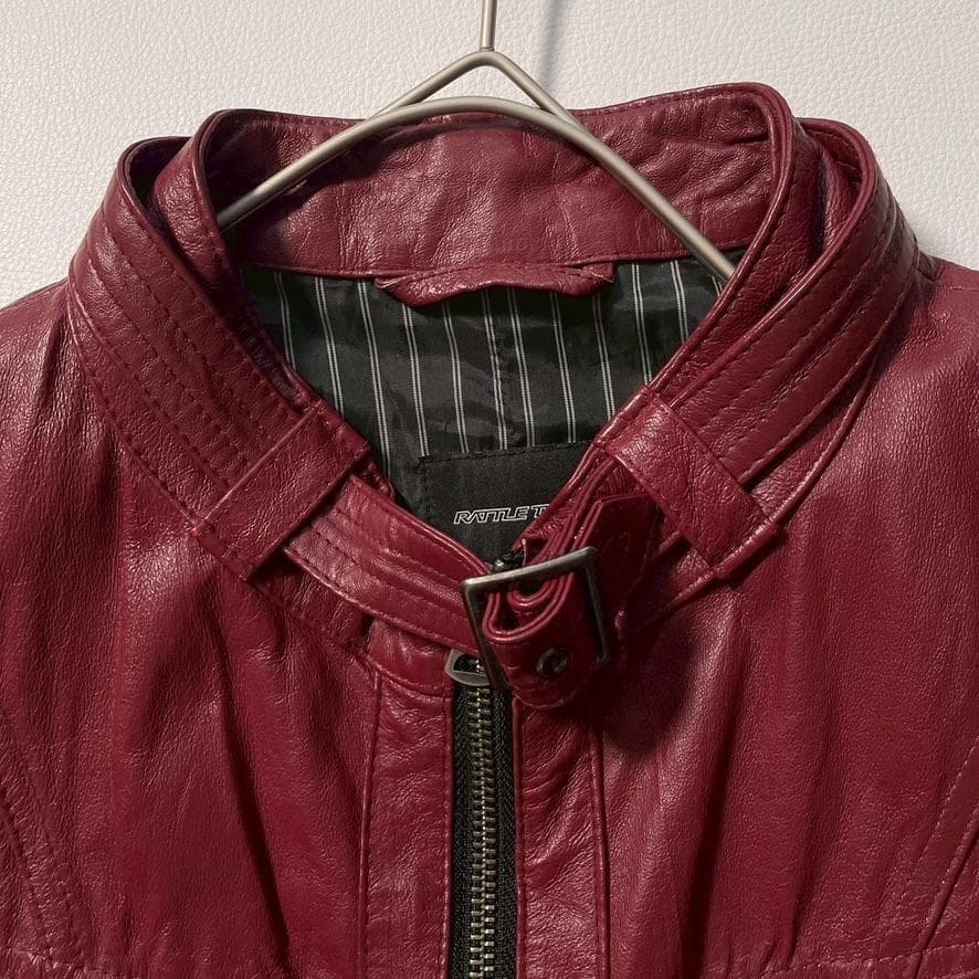 【希少】RATTLE TRAP 豚革 ライダースジャケット L相当 ボルドー