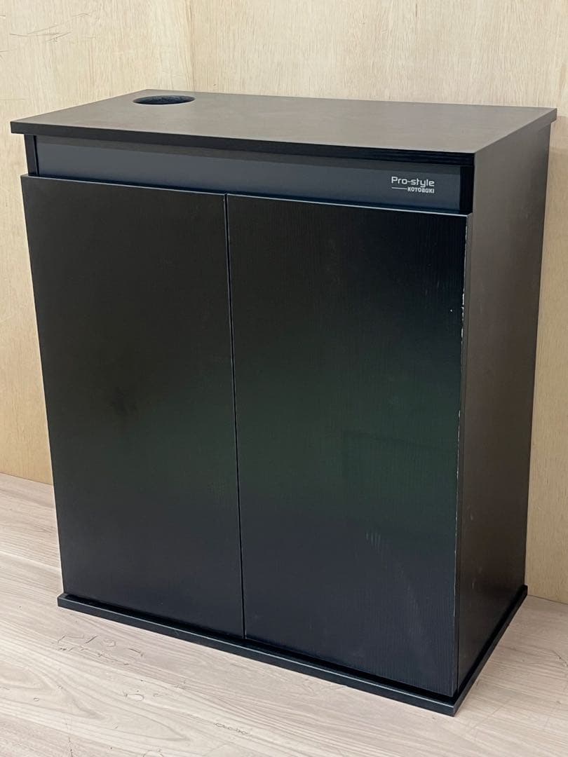 600×300×360オールガラスオーバーフロー水槽セット　ブラックシリコン