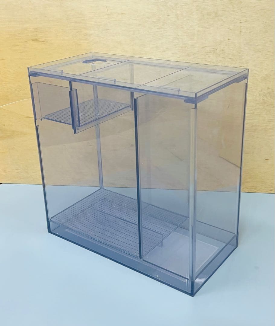 600×300×360オールガラスオーバーフロー水槽セット　ブラックシリコン