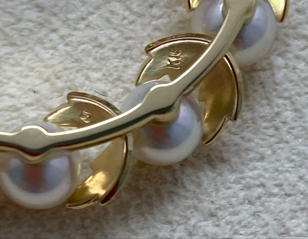 【極美品】ミキモト パール ブローチ サークル リース K18YG 付属品一式