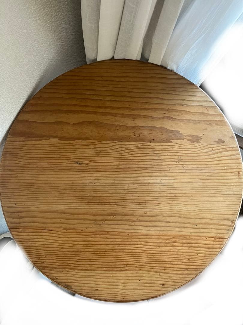 木製ラウンドテーブル アイアン脚 直径70cm アンティーク