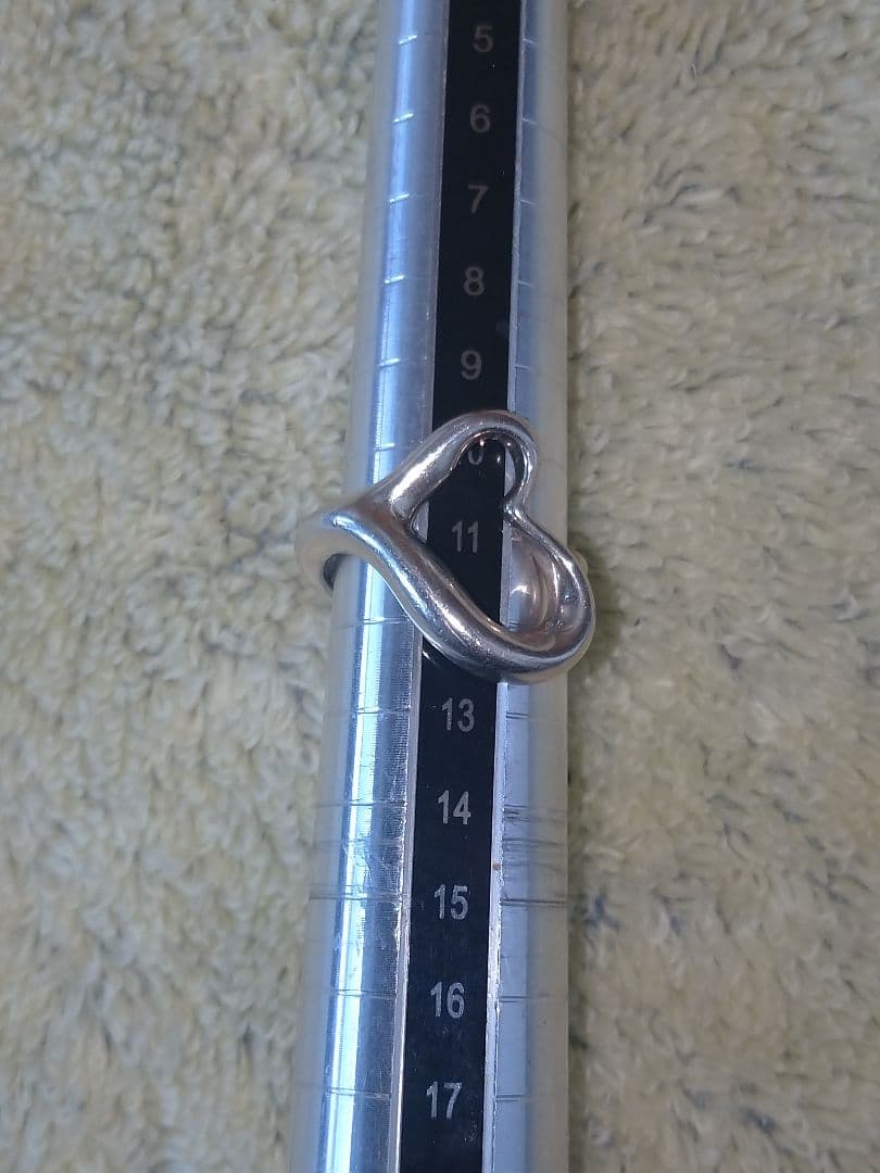 ティファニー　エルサペレッティ　オープンハートリング SV925　11号