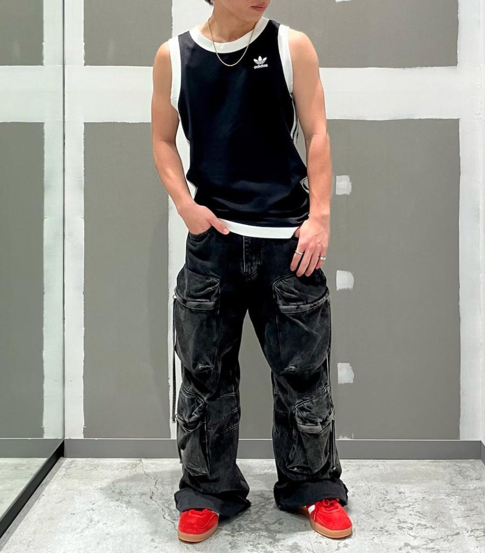 入手困難☆アディダス 2XLサイズ タンクトップ メッシュ ベスト 韓国 黒