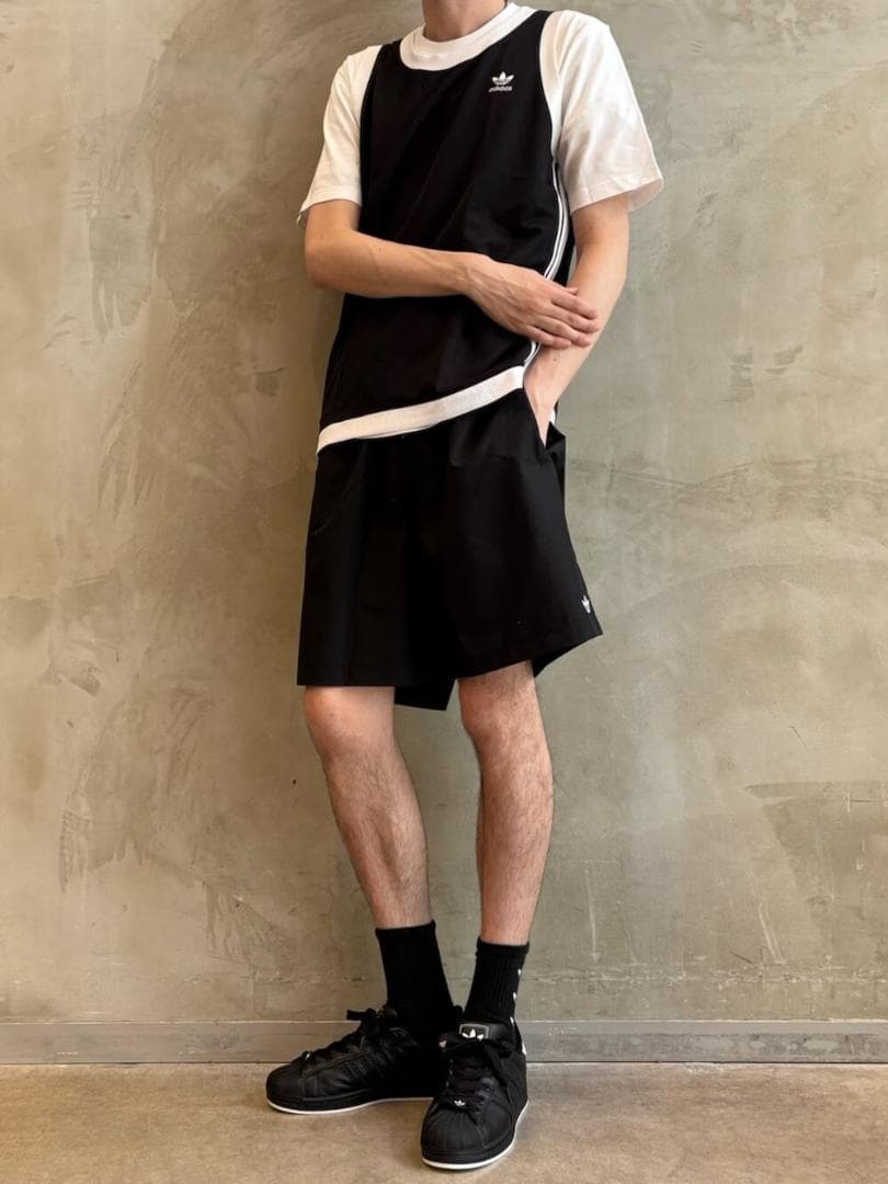 入手困難☆アディダス 2XLサイズ タンクトップ メッシュ ベスト 韓国 黒