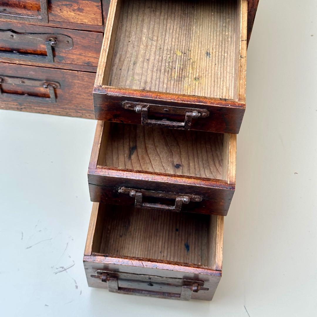 江戸期 欅(ケヤキ) 小引出し時代箪笥 7杯 アンティーク　骨董品　江戸時代