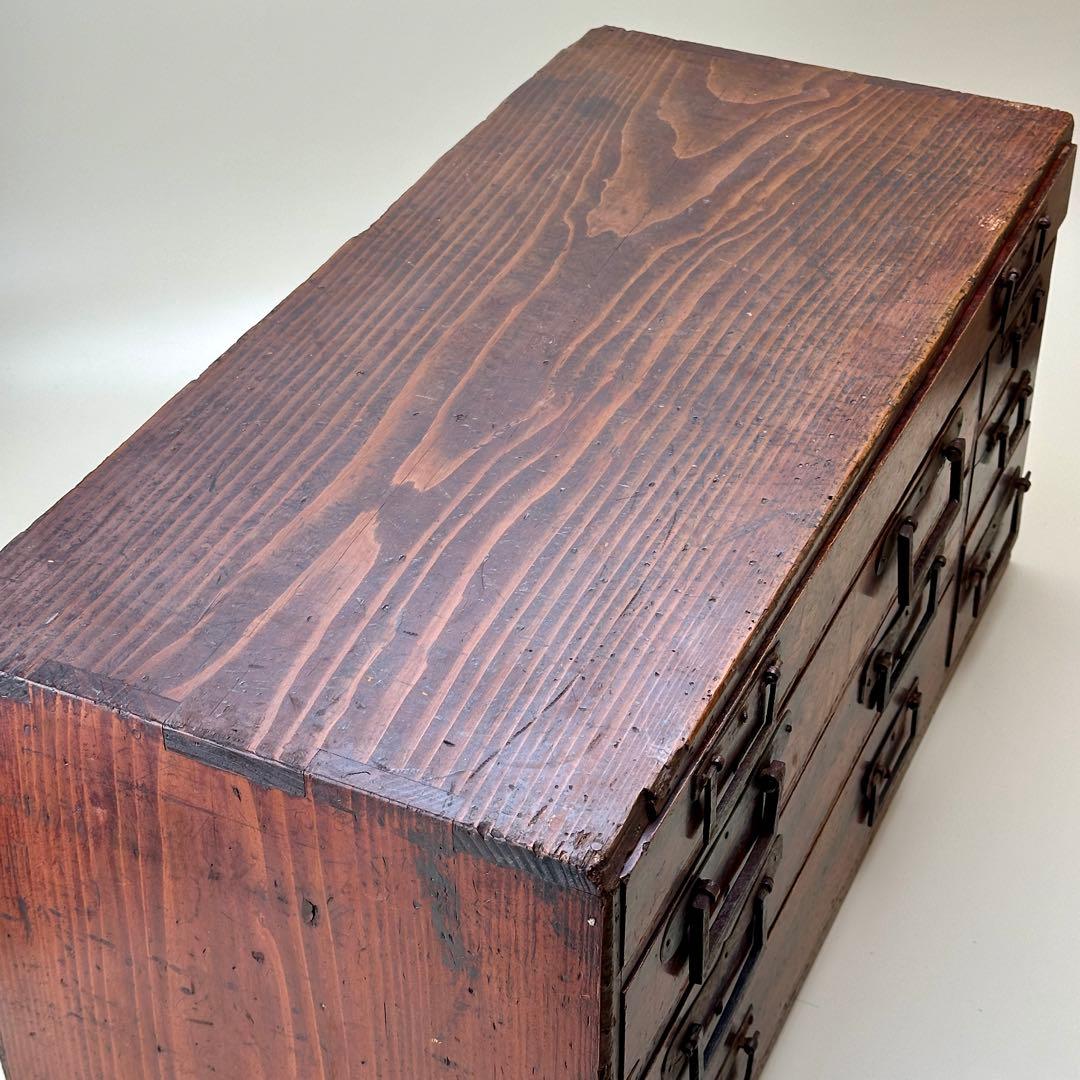 江戸期 欅(ケヤキ) 小引出し時代箪笥 7杯 アンティーク　骨董品　江戸時代