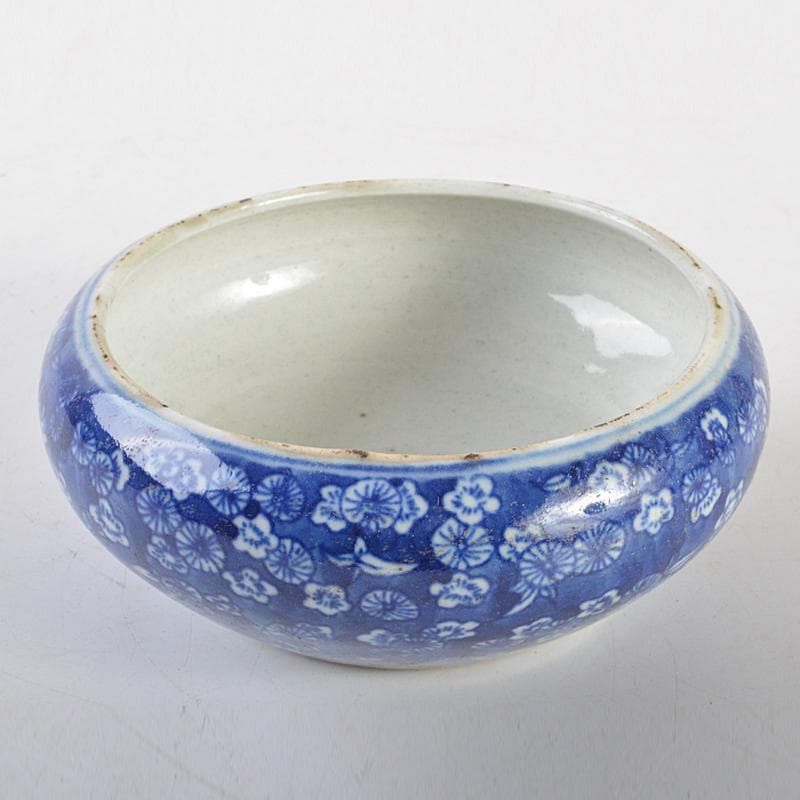 中国　古渡青花花文　筆洗　茶こぼし　C　R7081E