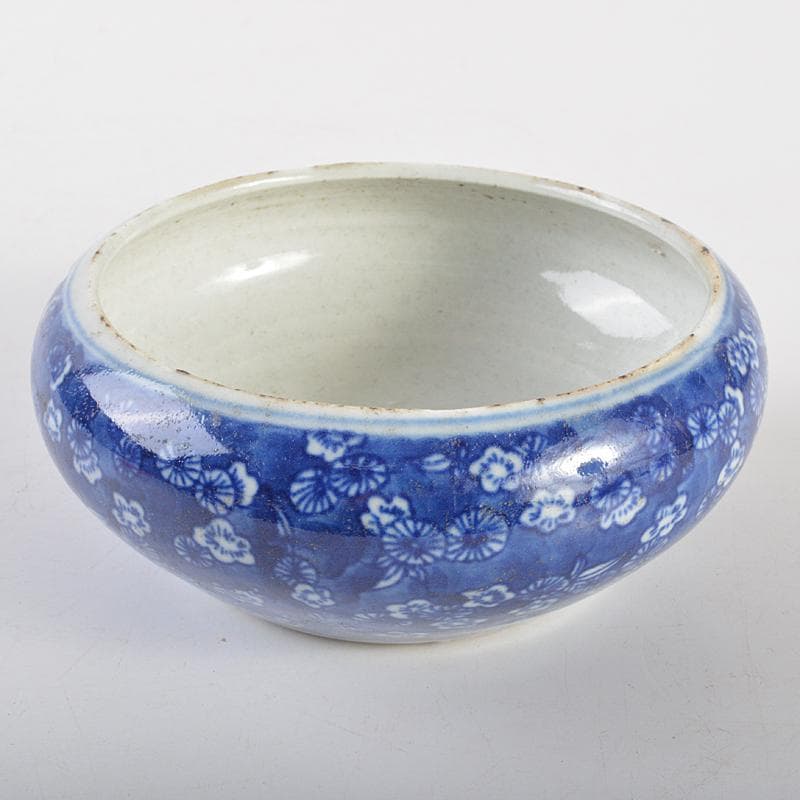 中国　古渡青花花文　筆洗　茶こぼし　C　R7081E