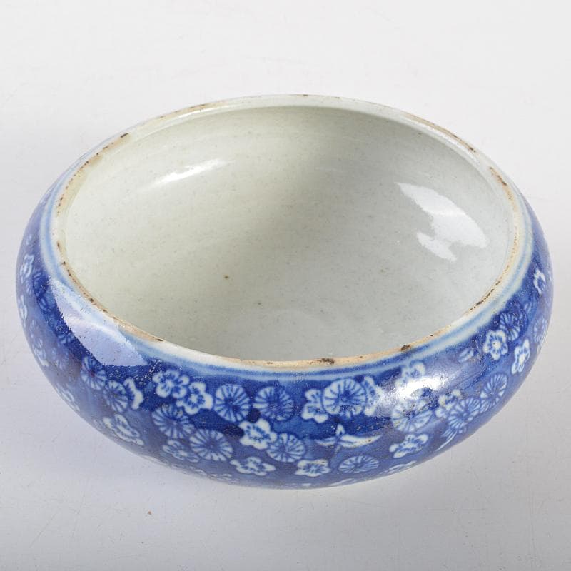 中国　古渡青花花文　筆洗　茶こぼし　C　R7081E