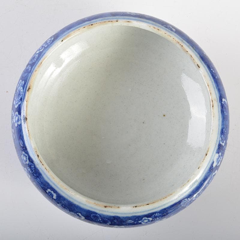 中国　古渡青花花文　筆洗　茶こぼし　C　R7081E