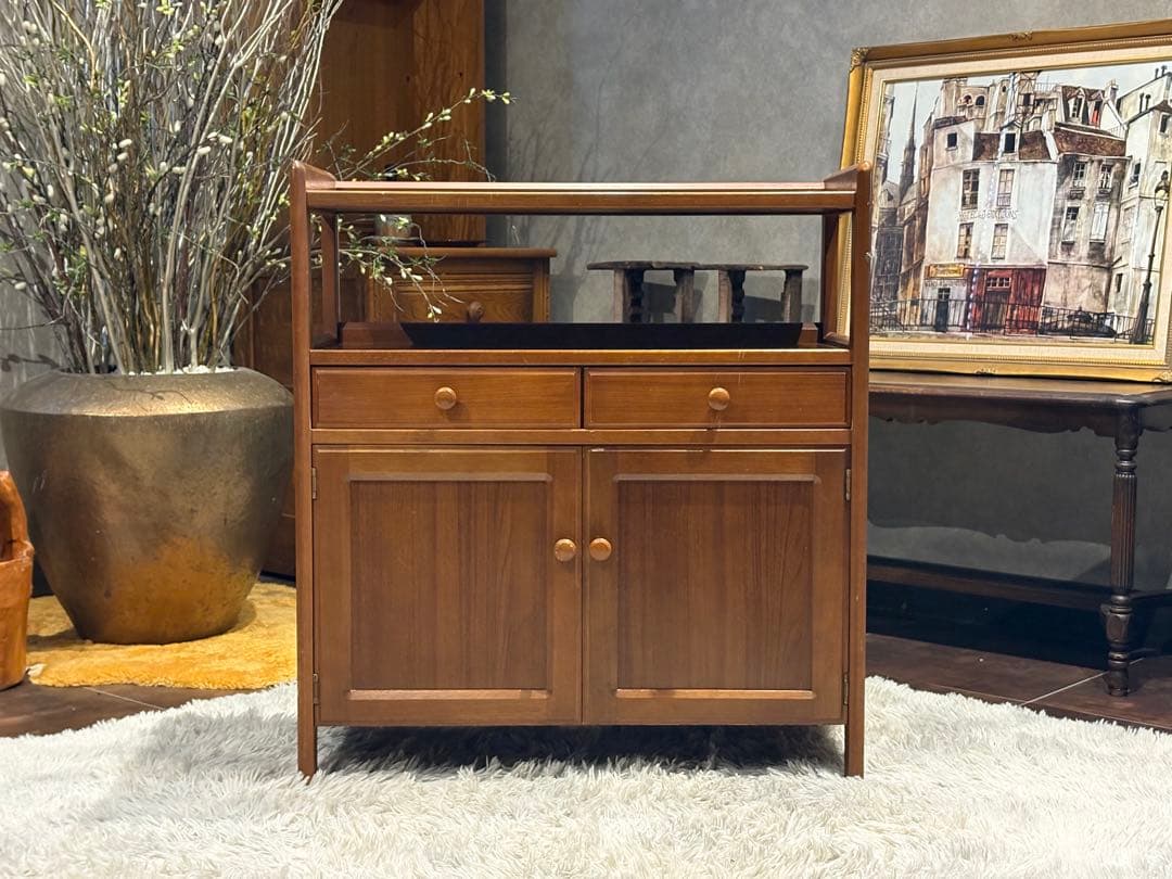 karimoku カリモク　キャビネット　電話台　収納　引き出し　ビンテージ