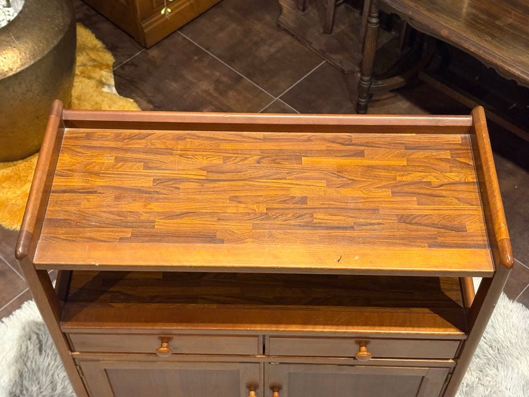 karimoku カリモク　キャビネット　電話台　収納　引き出し　ビンテージ