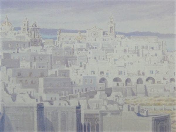 松浦安弘、【二つの大聖堂（オストゥーニ）】、希少な額装用画集より