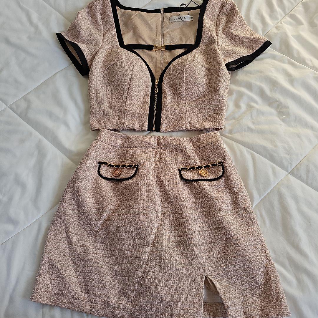 Jewels ジュエルズ バイカラーツイード セットアップ ドレスキャバドレス