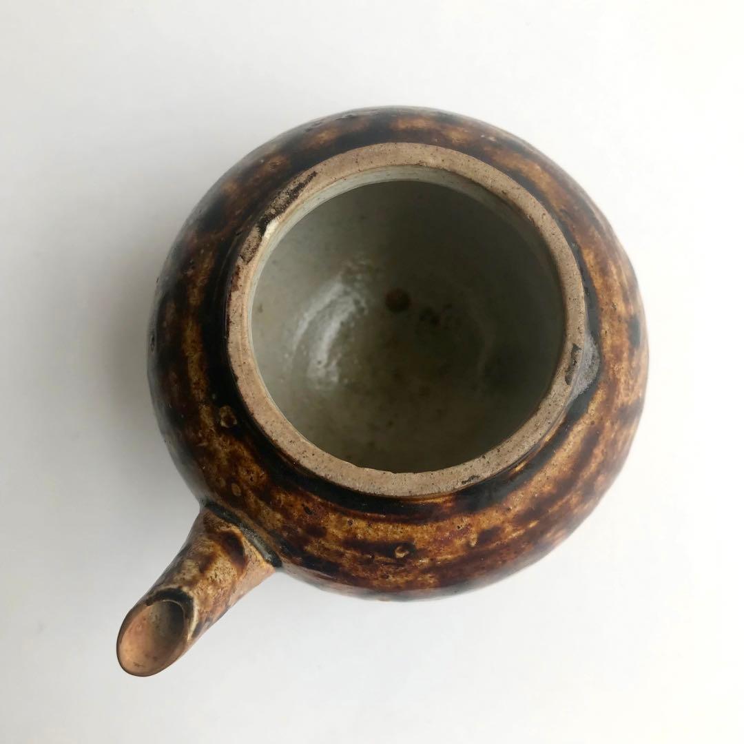 李朝　民芸　飴釉　酒器　水柱　小壺